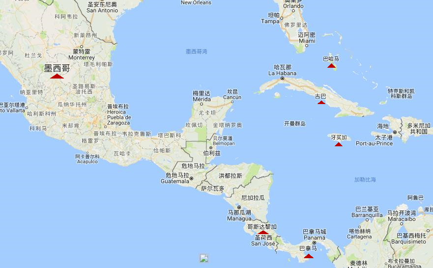 a58:中美6国21日--墨西哥,古巴,巴哈马,牙买加,巴拿马,哥斯达黎加
